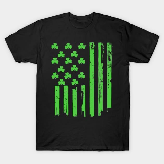 St. Patrick's Day Irish American Flag Paddy's Day Shirt T-Shirt by TBA Design